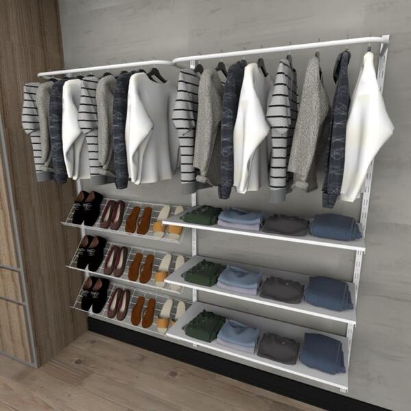 Kit Para Closet Com 17 Peças Regulável 200x200 Cm Tonalidade