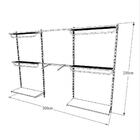 Kit Para Closet Com 18 Peças Regulável 300x200 Cm Tonalidade