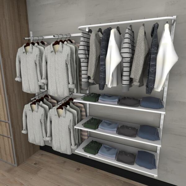 Kit Para Closet Com 19 Peças Regulável 200x200 Cm Tonalidade