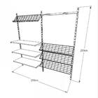 Kit Para Closet Com 19 Peças Regulável 200x200 Cm Tonalidade