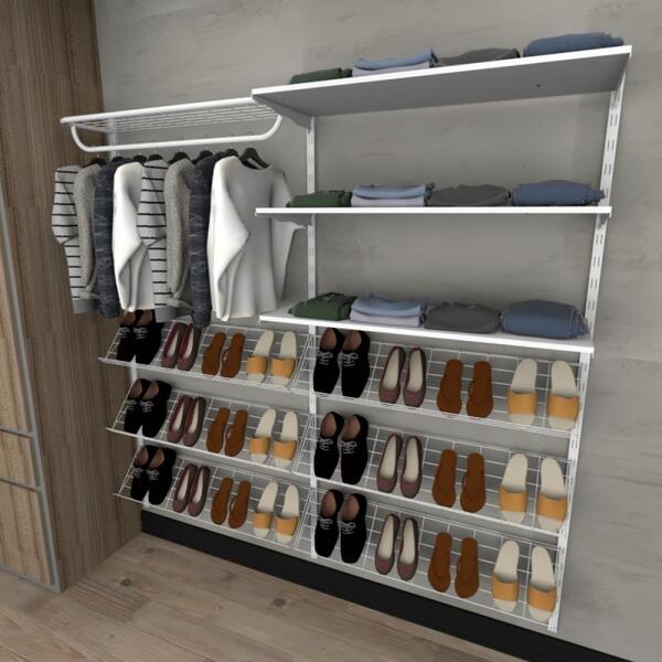 Kit Para Closet Com 19 Peças Regulável 200x200 Cm Tonalidade