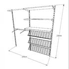 Kit Para Closet Com 19 Peças Regulável 200x200 Cm Tonalidade