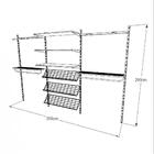 Kit Para Closet Com 24 Peças Regulável 300x200 Cm Tonalidade