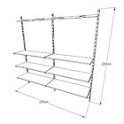 Kit Para Closet Com 27 Peças Regulável 200x200 Cm Tonalidade