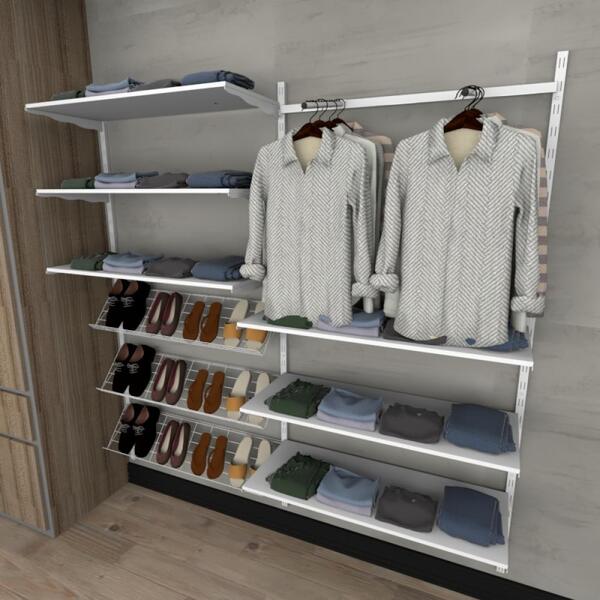 Kit Para Closet Com 27 Peças Regulável 200x200 Cm Tonalidade