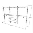 Kit Para Closet Com 28 Peças Regulável 300x200 Cm Tonalidade