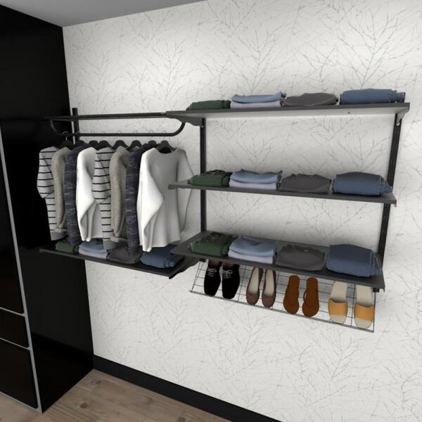 Kit Para Closet Com 3 Peças Regulável 200x100 Cm Tonalidade P