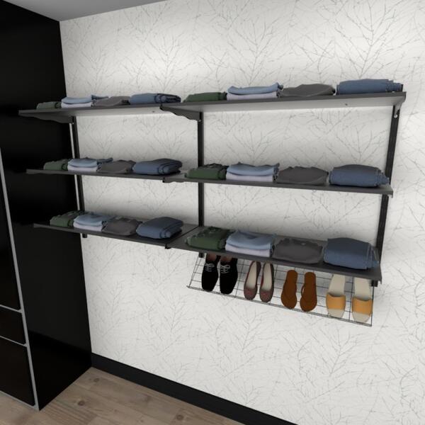 Kit Para Closet Com 3 Peças Regulável 200x100 Cm Tonalidade P