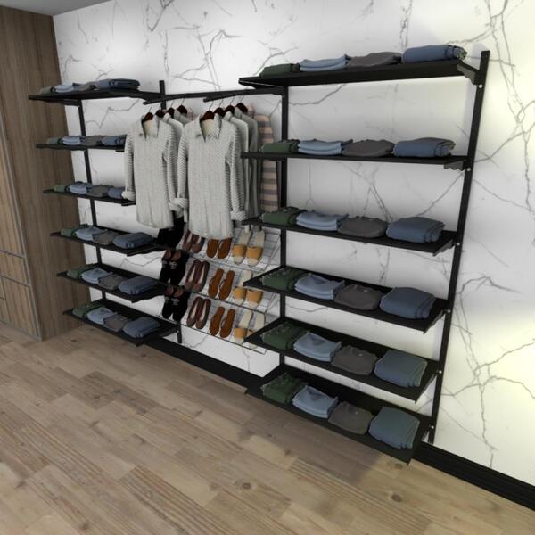 Kit Para Closet Com 46 Peças Regulável 300x200 Cm Tonalidade