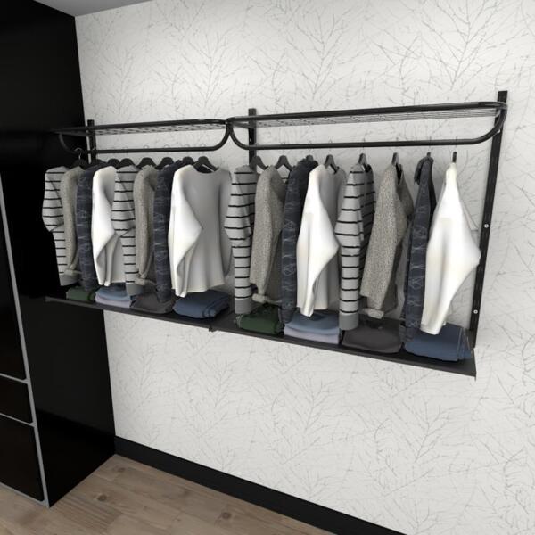 Kit Para Closet Com 5 Peças Regulável 200x100 Cm Tonalidade P