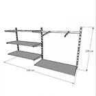 Kit Para Closet Com 6 Peças Regulável 200x100 Cm Tonalidade B