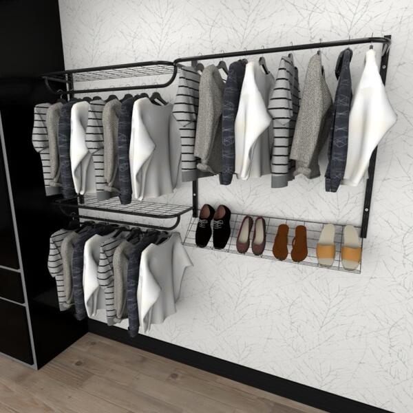 Kit Para Closet Com 6 Peças Regulável 200x100 Cm Tonalidade P