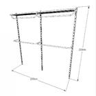 Kit Para Closet Com 7 Peças Regulável 200x200 Cm Tonalidade P