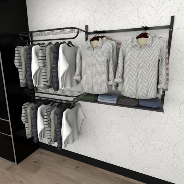 Kit Para Closet Com 8 Peças Regulável 200x100 Cm Tonalidade P