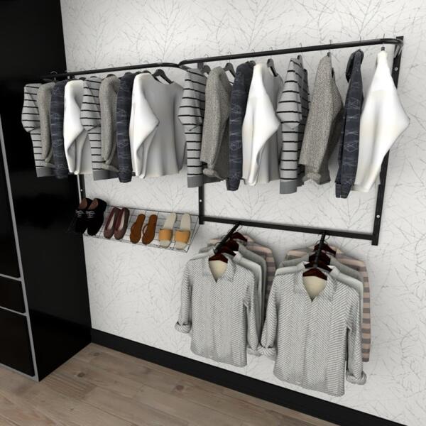 Kit Para Closet Com 8 Peças Regulável 200x100 Cm Tonalidade P