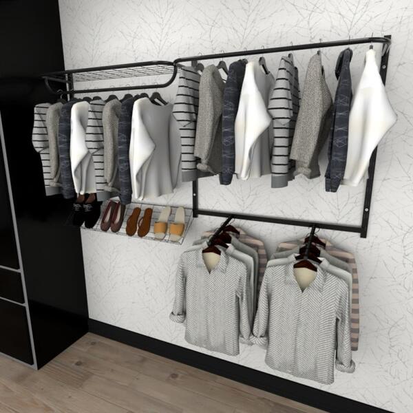 Kit Para Closet Com 8 Peças Regulável 200x100 Cm Tonalidade P