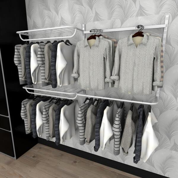 Kit Para Closet Com 9 Peças Regulável 200x100 Cm Tonalidade B