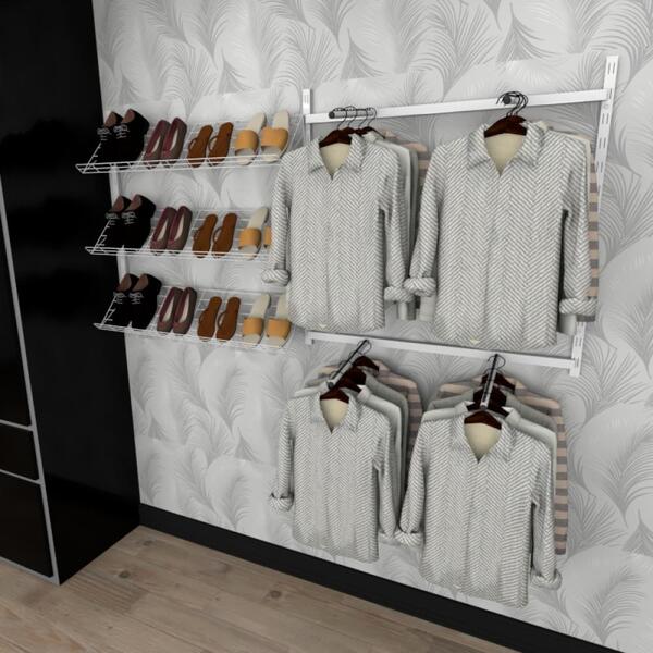 Kit Para Closet Com 9 Peças Regulável 200x100 Cm Tonalidade B