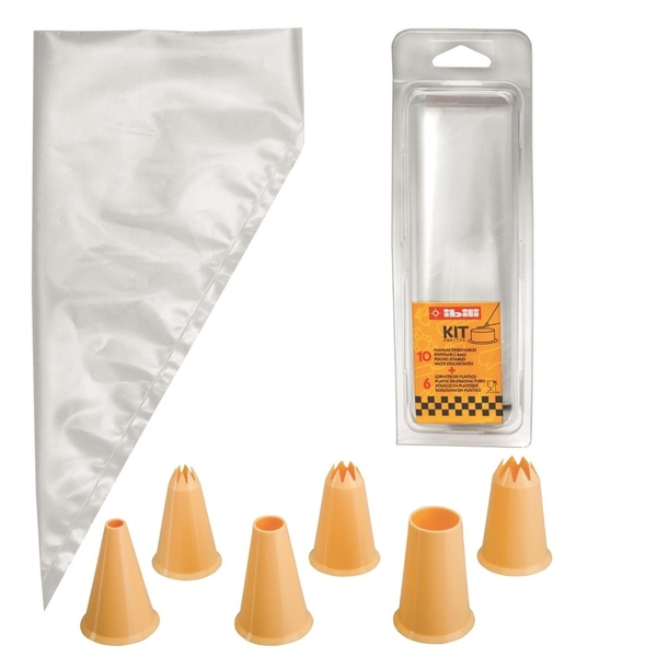 Kit Para Confeitar 10 Sacos E 6 Bicos Ibili