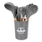 Kit Para Cozinha Utensílios Completo Gourmet Silicone E Cabo