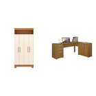 Kit Para Escritório Com 1 Mesa De Canto E Armário Multiuso 4