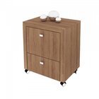 Kit Para Escritório Com 2 Gaveteiros E 1 Mesa De Canto Amendoa