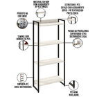 Kit Para Escritório Estante Areta 4 Prateleiras Mesa Industri