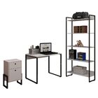 Kit Para Escritório Estante Com Mesa Industrial Soft 90 Cm E