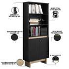 Kit Para Escritório Estante Mesa Em L E Aparador 3 Porta Los