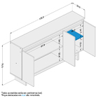 Kit Para Escritório Estante Mesa Em L E Aparador 3 Porta Los
