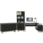 Kit Para Escritório Estante Mesa Em L E Aparador 3 Porta Los