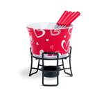 Kit Para Fondue Coração Casal Conjunto Para Fondue Chocolate