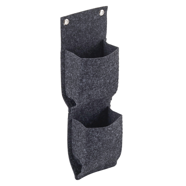 Kit para Jardim Vertical 2 Vasos Feltro Cinza 42x12cm