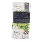 Kit para Jardim Vertical 4 Vasos Feltro Cinza 44,5x27,5cm