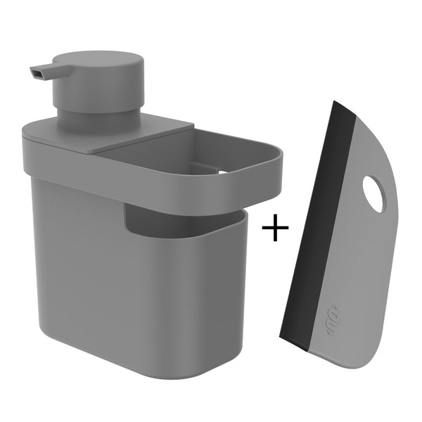 Kit Para Pia Dispenser Detergente Organizador Com Rodinho Ou