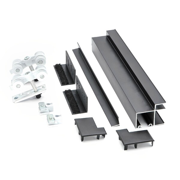 Kit para Porta de Correr Evolution 235 2m Alumínio Preto Rodinato