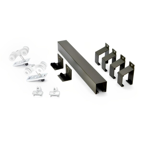 Kit para Porta de Correr Suporte Evolution 2m Alumínio Marrom 4R TR Rodinato