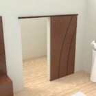 Kit para Porta de Correr Suporte Top 2m Alumínio Marrom Rodinato