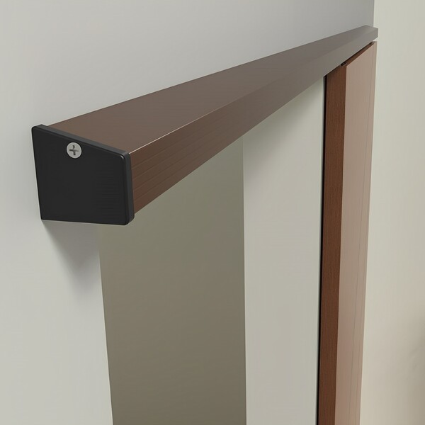 Kit para Porta de Correr Suporte Top 2m Alumínio Marrom Rodinato