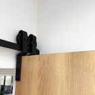 Kit para Porta Dobrável Celeiro 3x4,5x120cm em Alumínio Preto Geris