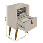 Kit Para Quarto Cabeceira Casal Ripada Com 2 Mesas De Cabecei