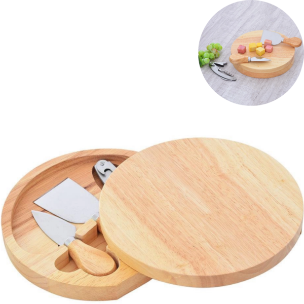 Kit Para Queijos Estojo Com Espátula Faca E Abridor De Vinhos