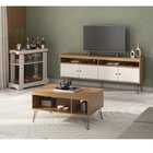 Kit Para Sala De Estar Rack E Mesa De Centro E Carrinho Bar L