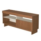 Kit Para Sala De Estar Rack Ripado E Aparador E Mesa De Centr