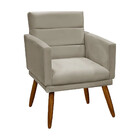 Kit Para Sala Poltrona Nina C/ Puff Veludo Preto Speciale Home