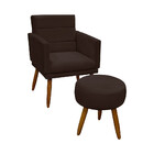 Kit Para Sala Poltrona Nina C/ Puff Veludo Speciale Home