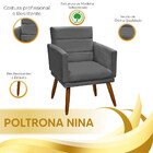 Kit Para Sala Poltrona Nina C/ Puff Veludo Speciale Home