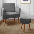 Kit Para Sala Poltrona Nina C/ Puff Veludo Speciale Home