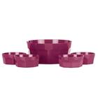Kit Para Sobremesa 1 Tigela 2,7 L + 4 Bowls 350 Ml Bordô Moda