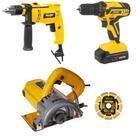 Kit Parafusadeira, Furadeira E Serra Mármore 127v Vonder